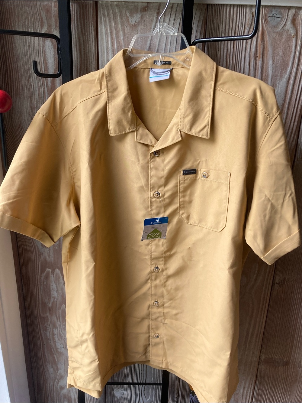 Columbia Men's Short-Sleeve Button Down Shirt - Yellow